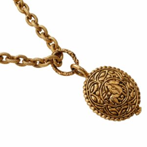 Chanel 24kt Gold New Horse Medallion Necklace