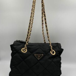 Prada Nylon Shoulder Bag with Chain Handle