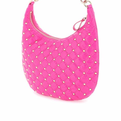 Small Rockstud Spike Leather Hobo Bag 1