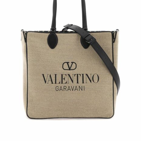 Reversible Wool Tote with Embroidered Logo and Iconographe Motif 0