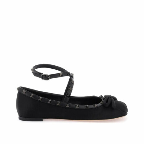 Silk Rockstud Ballet Flats 0