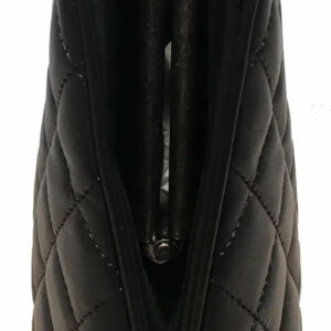 Chanel Black Leather Crystal Ball Kiss lock Clutch