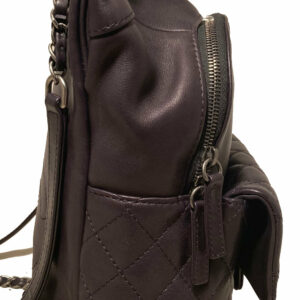 Chanel Black Leather Drawstring Backpack