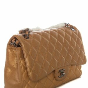 Chanel Gold Pearly JUmbo Caviar Double Flap  Handbag