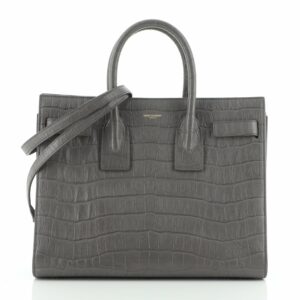 Sac de Jour Bag Crocodile Embossed Leather Small