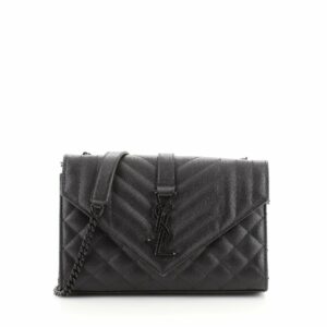 Classic Monogram Envelope Satchel Mixed Matelasse Leather Small