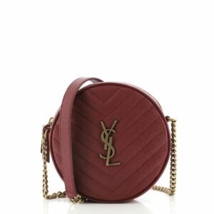 Vinyle Round Camera Bag Matelasse Chevron Leather