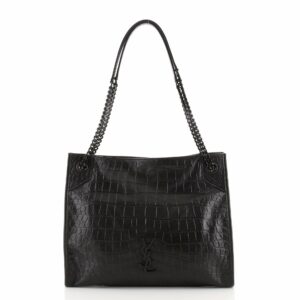 Niki Shopping Tote Crocodile Embossed Leather Medium