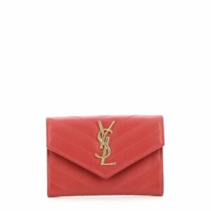 Classic Monogram Flap Wallet Matelasse Chevron Leather Small
