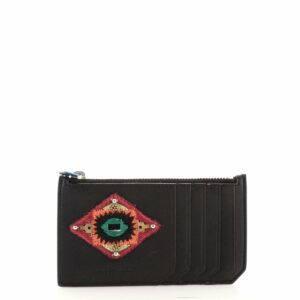Fragment Zip Card Holder Leather with Applique