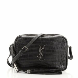 Lou Camera Bag Crocodile Embossed Leather Small