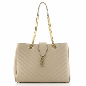 Classic Monogram Shopper Matelasse Chevron Leather Large