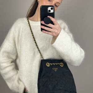 Prada Nylon Tote with Chain Handle