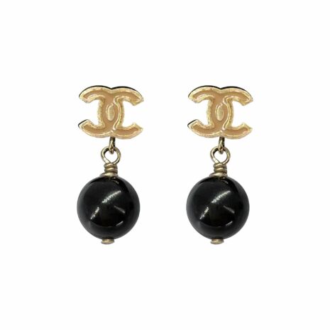 Chanel-Black-Dangle-Earrings-1