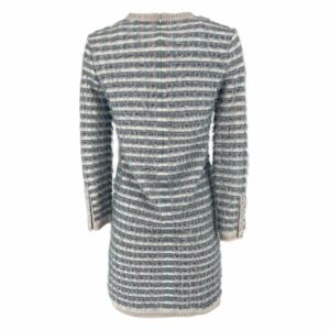 Pre owned Chanel La Pausa Striped Fringed Knit Mini Designer Dress