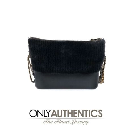 ChanelBlackFurandLeatherShoulderbag-2