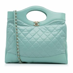 Chanel 31 Bag Large Light Blue Calfskin Silver