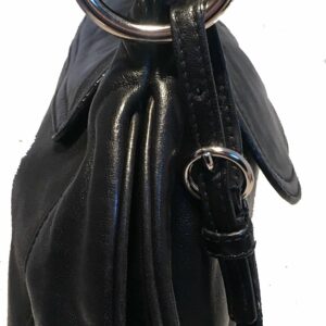Prada Black Leather Bar Top Handle Convertible Handbag