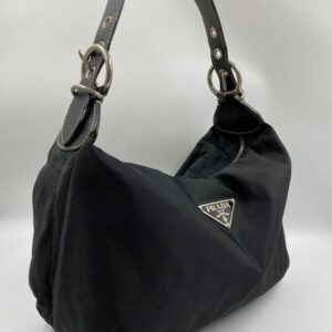 Prada Nylon Shoulder Bag w Leather Strap