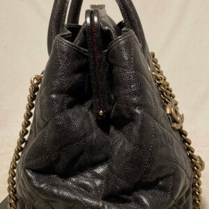 Chanel Glazed Caviar Large Frame Tote Bag