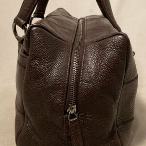 Chanel Brown Square Stitch Bowler Bag