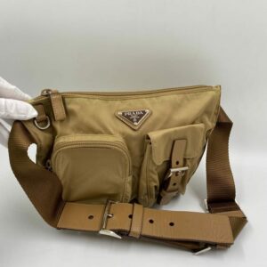 Prada Nylon Beige Crossbody Bag