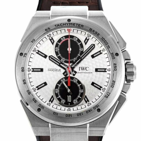Iwc Ingenieur Silver Dial Chrono Leather Strap Automatic 45Mm Mens Watch Iw378505