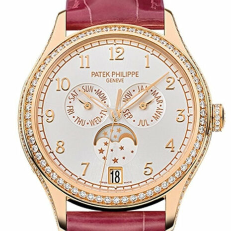 Patek Philippe Complications Silvery Sunburst Dial 18K Rose Gold Automatic 38Mm Ladies Watch