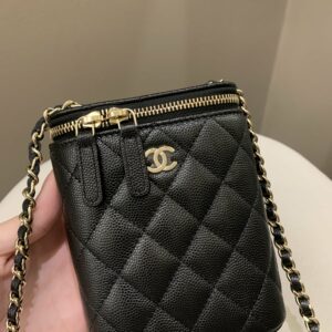Chanel 22C Quilted Vanity Vertical Black Caviar
