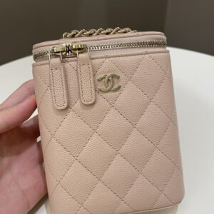 Chanel 21C Quilted Vanity Vertical Beige Caviar