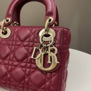 Dior Lady Dior Mini Deep Red
