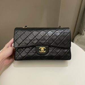 Chanel New Classic Quilted Medium Double Flap Black Lambskin