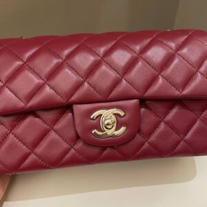 Chanel 22A Quilted Mini Rectangular Burgundy Lambskin
