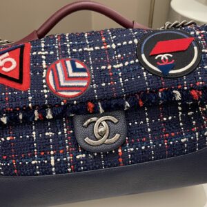 Chanel Airline Tweed Flap Bag Multicolor Tweed