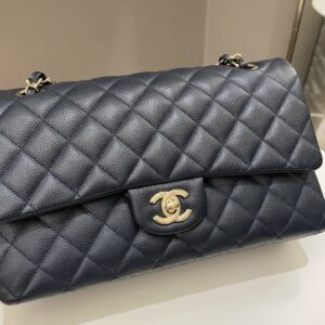 Chanel Classic Quilted Medium Double Flap Midnight Blue Caviar