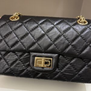 Chanel 2.55 Quilted Mini Reissue Black Aged Calfskin