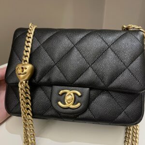 Chanel 23P Sweet Heart Flap Black Caviar