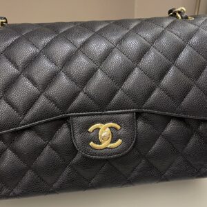 Chanel Classic Quilted Jumbo Double Flap Black Caviar