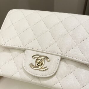Chanel Classic Quilted Mini Square Ivory Caviar