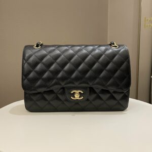 Chanel Classic Quilted Jumbo Double Flap Black Caviar