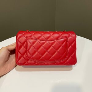 Chanel 20S Classic Quilted Mini Rectangular Dark Red Lambskin