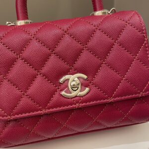 Chanel 22K Quilted Coco Handle Mini Lipstick Red Caviar