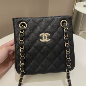 Chanel 22S Mini Bucket Bag Black Caviar