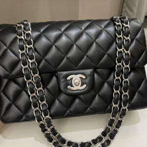 Chanel Classic Quilted Small Double Flap Black Lambskin