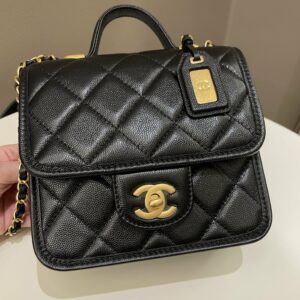 Chanel 22K Top Handle Flap Black Caviar