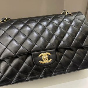 Chanel Classic Quilted Medium Double Flap Black Lambskin