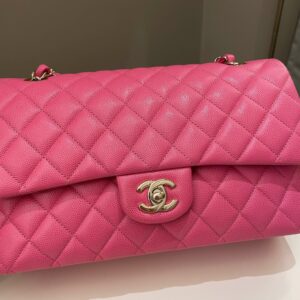 Chanel Classic Quilted Medium Double Flap Bubblegum Pink Caviar