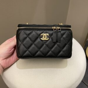 Chanel 23P Sweet Heart Vanity Rectangular Black Caviar