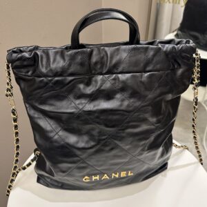 Chanel 22 Backpack Black Calfskin
