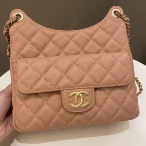 Chanel 23P Hobo Bag Caramel Caviar